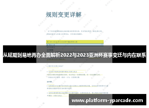 从延期到易地再办全面解析2022与2023亚洲杯赛事变迁与内在联系 从延期到易地再办全面解析2022与2023亚洲杯赛事变迁与内在联系